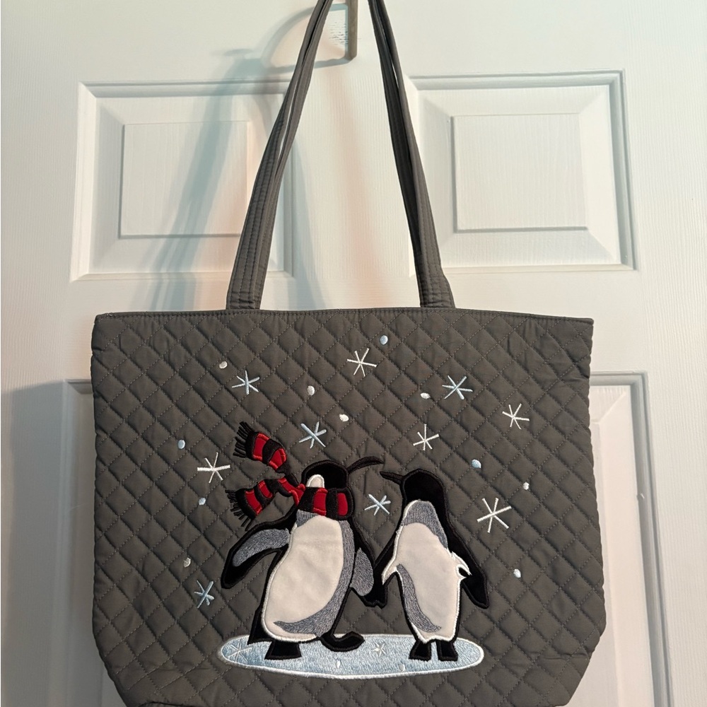 Vera Bradley Christmas Penguin Tote Bag